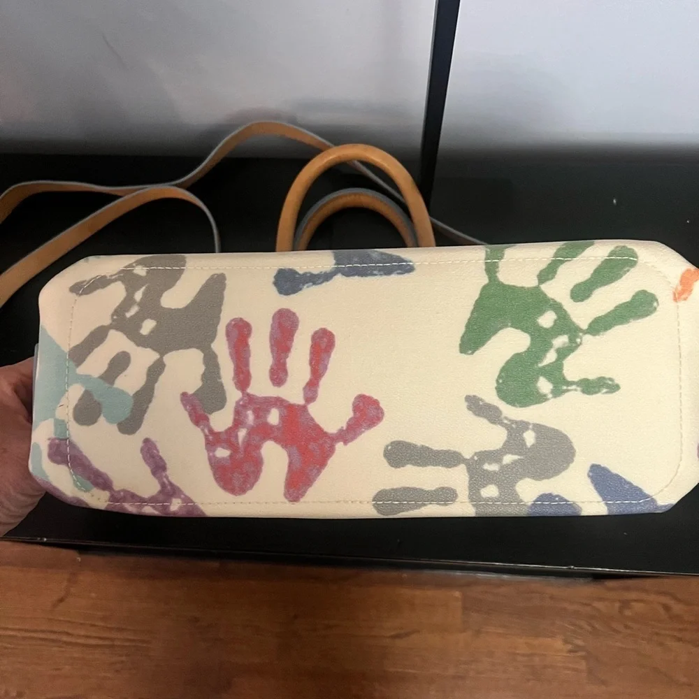 Dooney & Bourke Colorful Handprint Canvas Tote